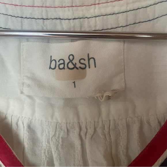 Ba&sh Desert Dress Ecru Natural Racing Stripe Delicate Ruffle - Picture 5 of 9